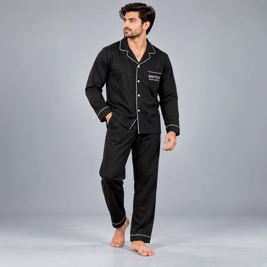 SWITCH Men's Classic Night Suit - Black