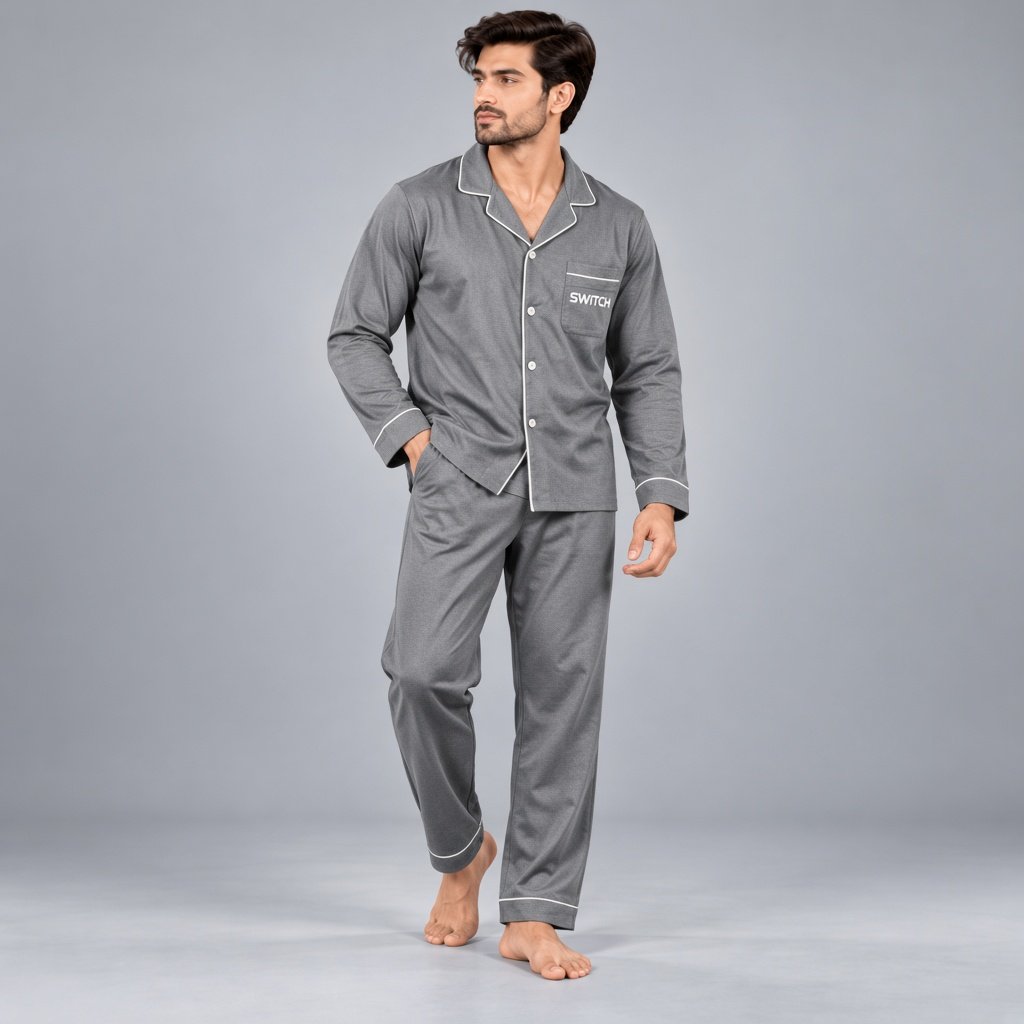 SWITCH Men's Classic Night Suit - Grey