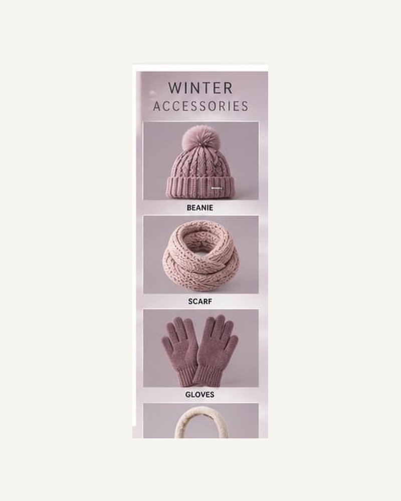 SWITCH Winter Cable Beanie, Scarf & Glove Set