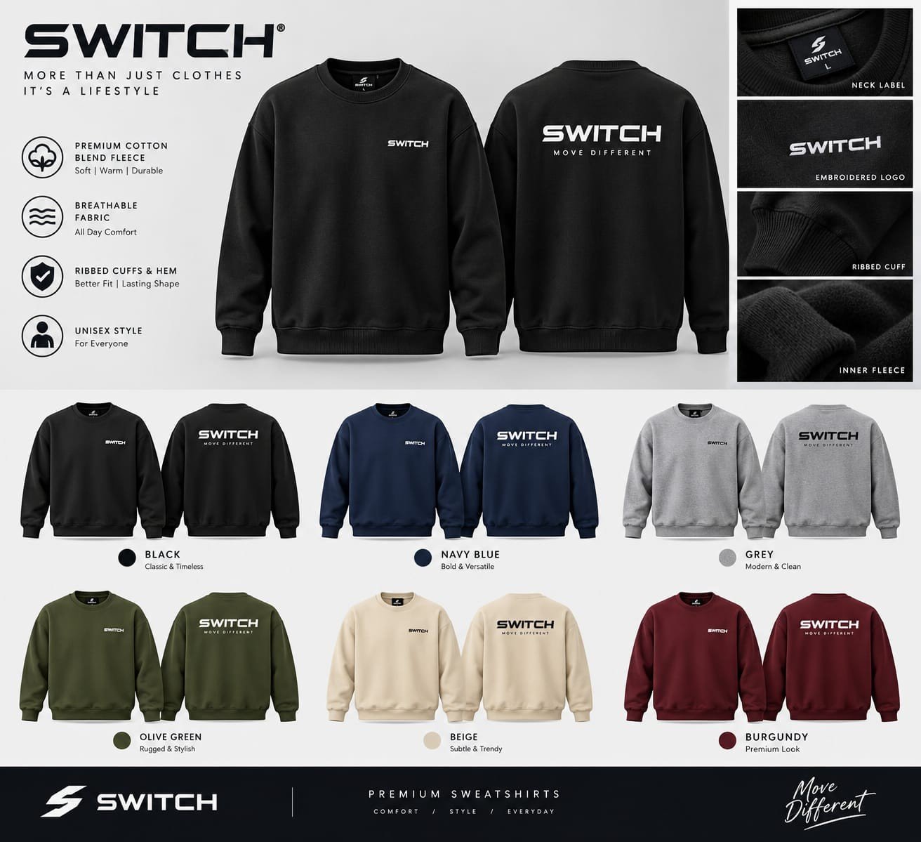 SWITCH Custom Sweatshirts Manufacturing